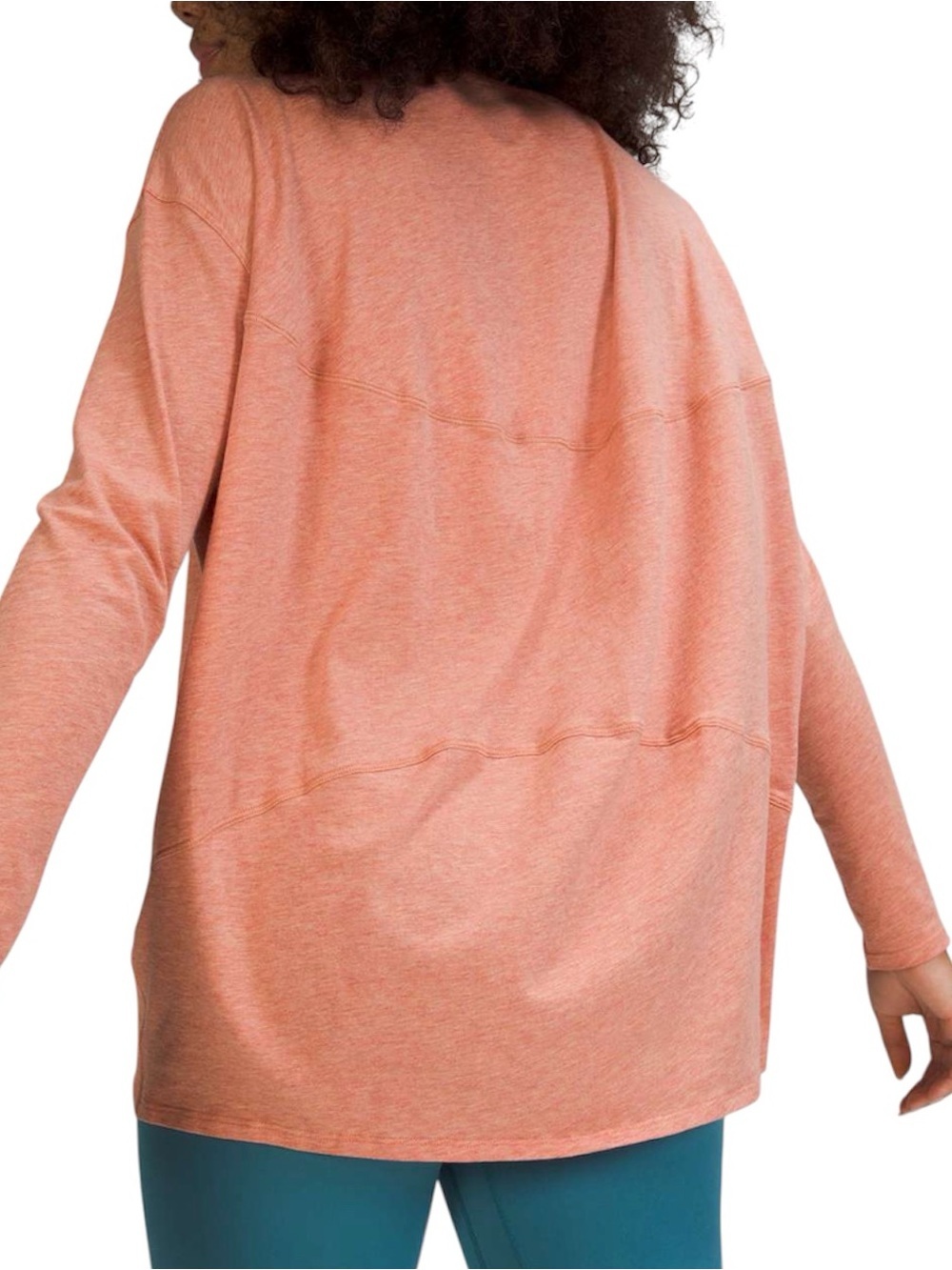 Lululemon Savannah Long Sleeve Top Peach Pink Open Back Yoga Shirt Size 10